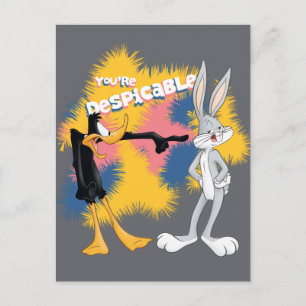 Postal DAFFY DUCK™ & BUGS BUNNY™ "Eres despreciable"