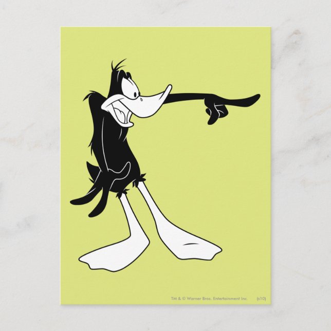 Postal DAFFY DUCK™ Shocked and Pointing (Anverso)