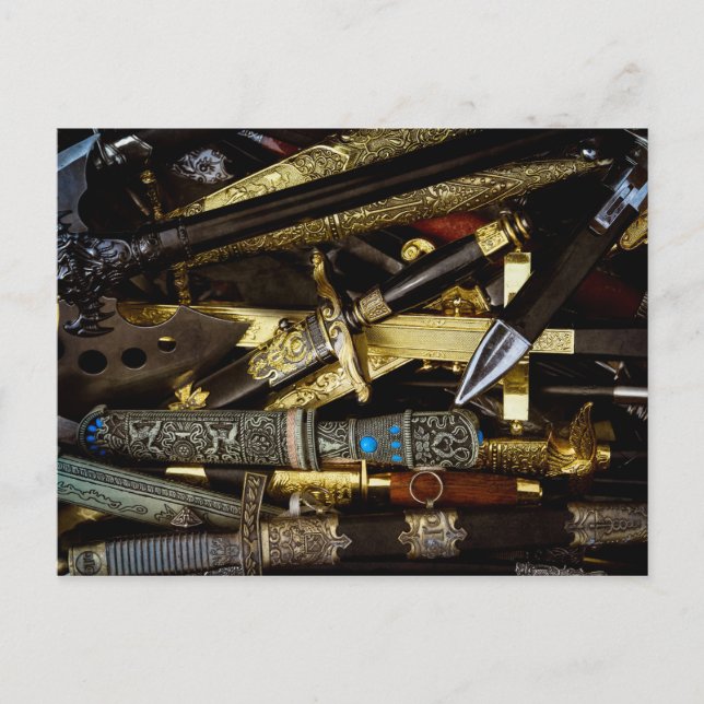 Postal Dagas, sucios y sabers (Anverso)