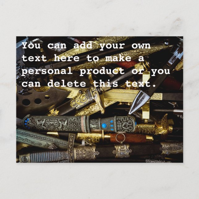 Postal Dagas, sucios y sabers (Anverso)