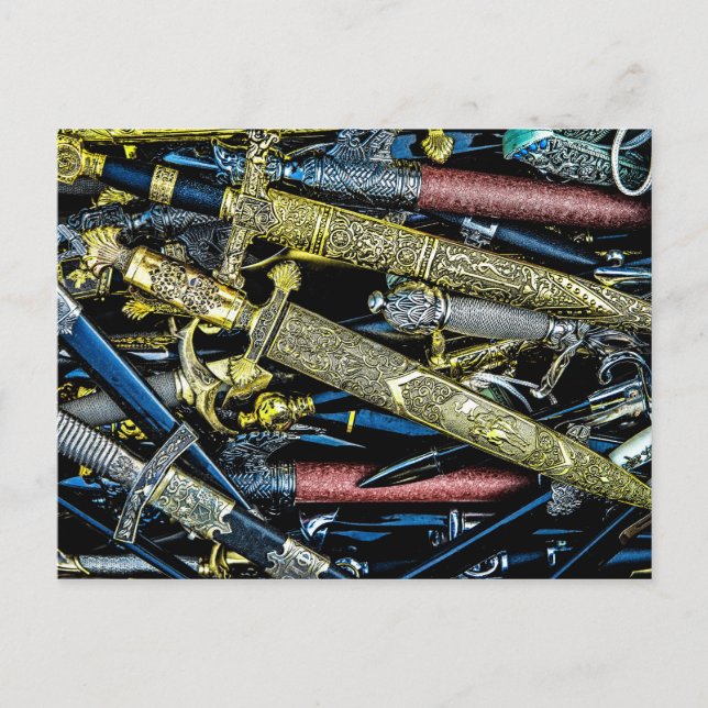 Postal Dagas, sucios y sabers (Anverso)