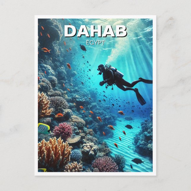 Postal Dahab Egypt Scuba Diver (Anverso)