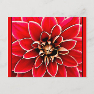 Postal Dahlia roja, arte digital