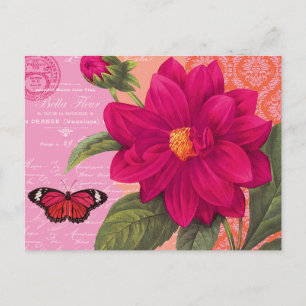 Postal dahlia vintage moderna