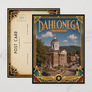 Postal Dahlonega Georgia Vintage Art Deco Época Dorada