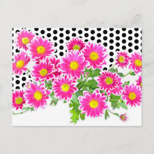 Postal Daisies rosados / Asters Bouquet & Dots + tu idea