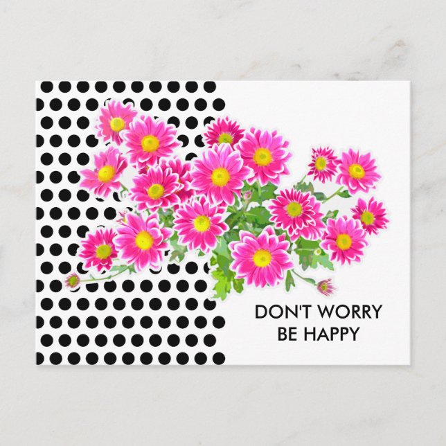 Postal Daisies rosados / Asters Bouquet + tus ideas (Anverso)