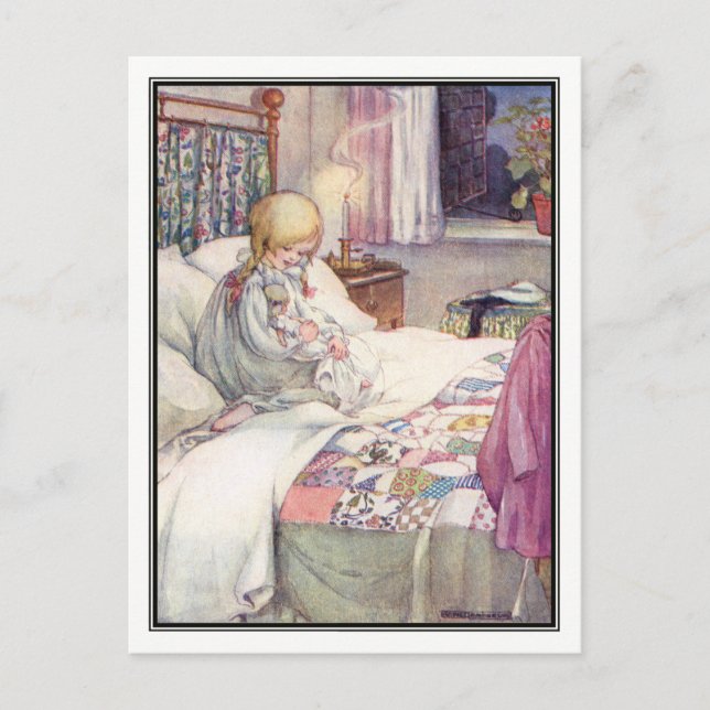 Postal Daisy My Dolly por Anne Anderson (Anverso)