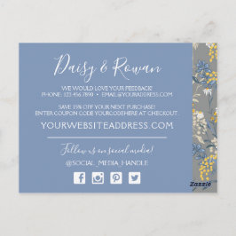 Postal Daisy Rowan Navy y Yellow Botanical Gracias
