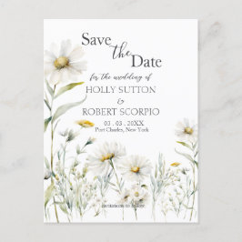 Postal Daisy Wedding Guardar la fecha