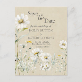 Postal Daisy Wedding Guardar la fecha