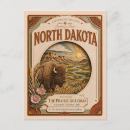 Postal Dakota del Norte Arcana Americana Recorte de Papel