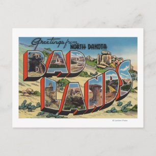 Postal Dakota del Norte - Badlands - Escenas de letras gr
