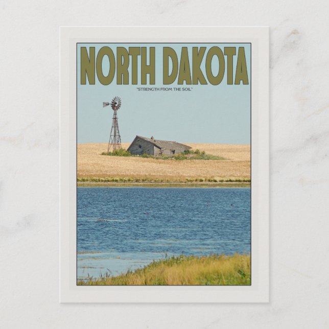Postal Dakota del Norte - Campesina Vieja - Verde (Anverso)