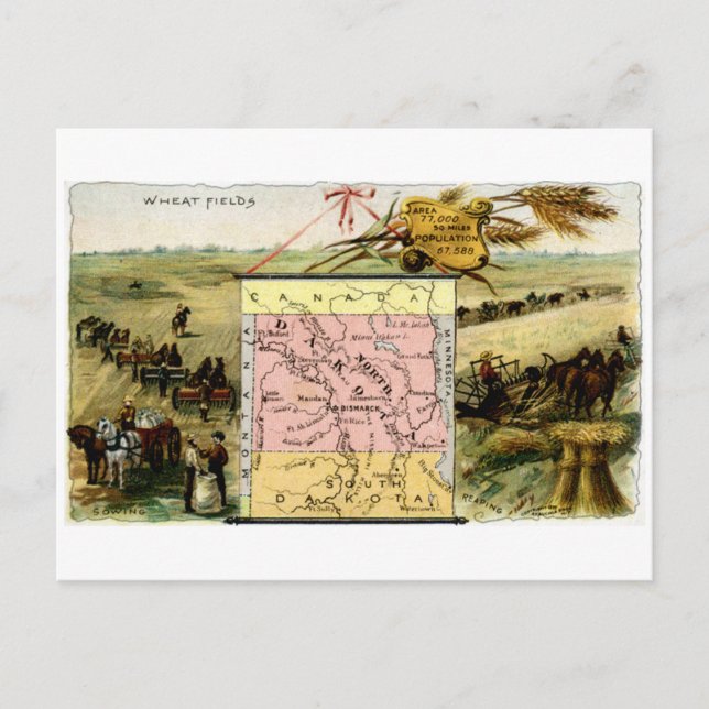 Postal Dakota del Norte en 1889 (Anverso)