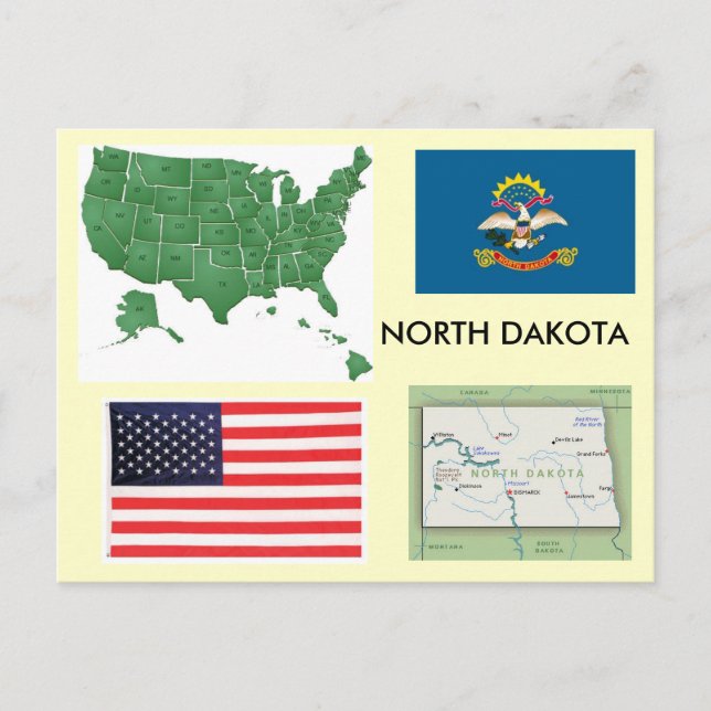 Postal Dakota del Norte, Estados Unidos (Anverso)