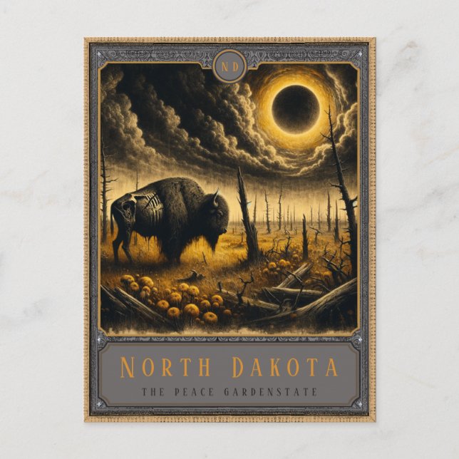Postal Dakota del norte | Postcarta de arte gótico (Anverso)