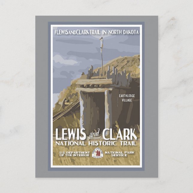 Postal Dakota del Norte, Trail Lewis y Clark (Anverso)