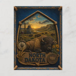Postal Dakota del Norte Viajes Antiguos
