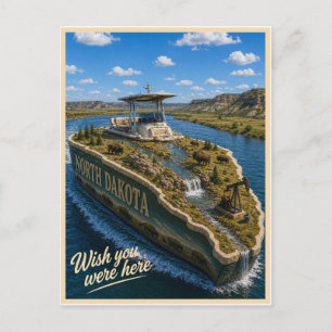 Postal Dakota del Norte   Wish You Were Here   State Seri