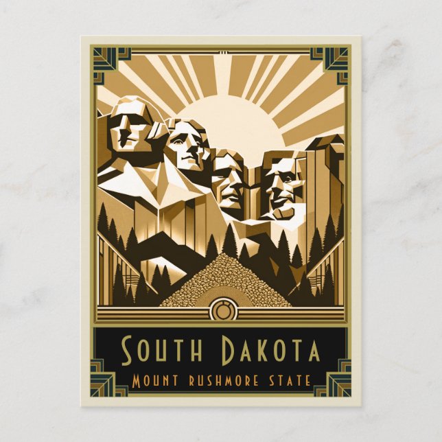 Postal Dakota del sur | Art Deco (Anverso)