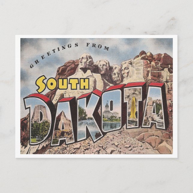 Postal Dakota del Sur de Viintage (Anverso)