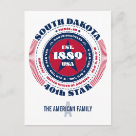 Postal Dakota del Sur, Pierre, SD, Patriótico, Monograma