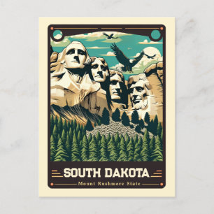 Postal Dakota del sur   Vintage patriótico