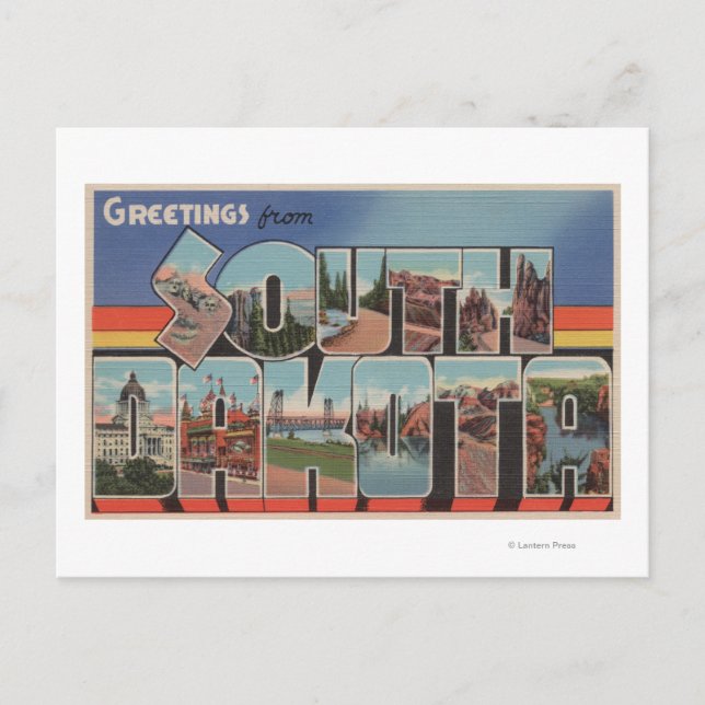 Postal Dakota del SurGrandes escenas de letrasDakota del  (Anverso)