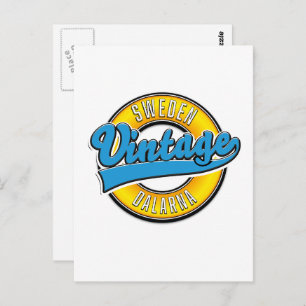 Postal Dalarna Suecia vintage