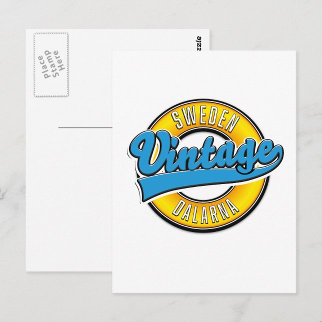 Postal Dalarna Suecia vintage (Anverso / Reverso)