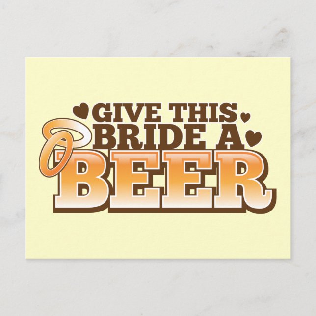 Postal Dale a esta BRIDE una cerveza y (Anverso)