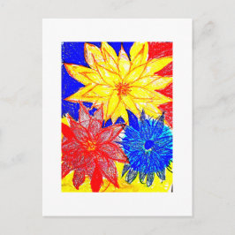 Postal Dalias en Contraste