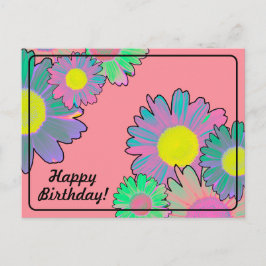 Postal Dalias Psicodélicas Feliz Cumpleaños
