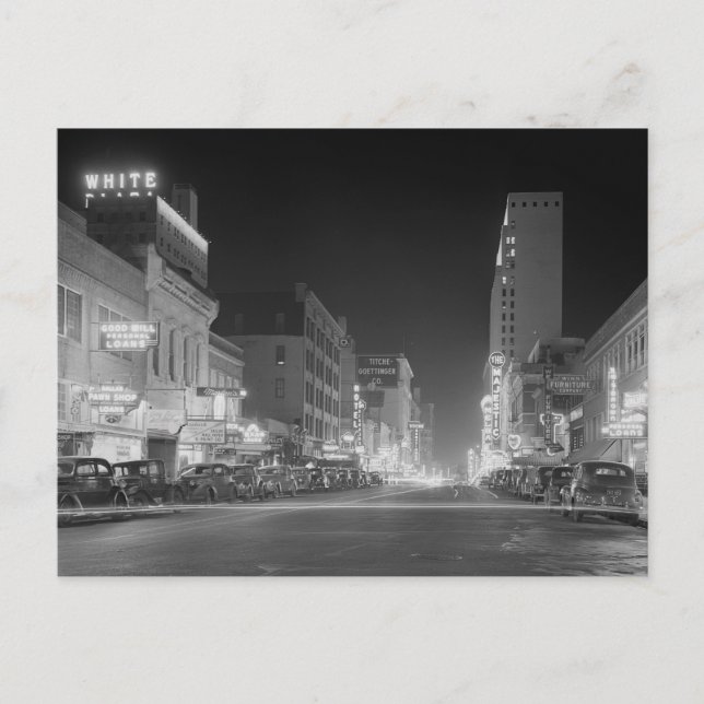 Postal Dallas De Noche, 1942 (Anverso)