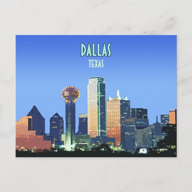 Postal Dallas Downtown Texas Vintage (Anverso)