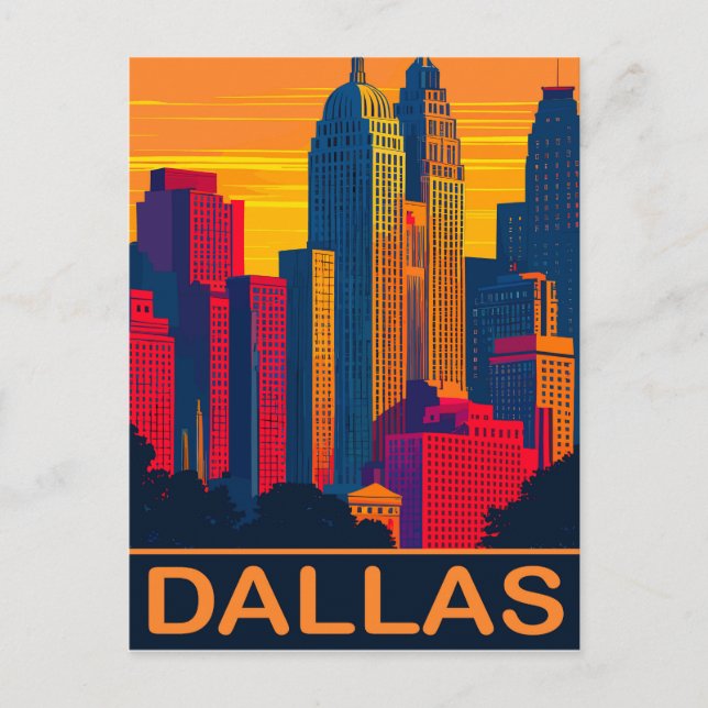 Postal Dallas en Colores Vibrantes, Viaje (Anverso)
