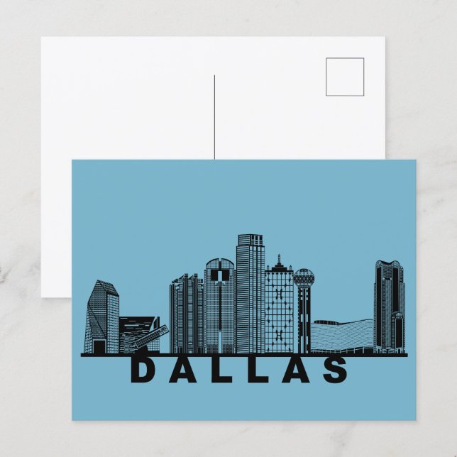 Postal Dallas Postcard – Iconic Skyline Silhouette  (Anverso / Reverso)