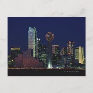 Postal Dallas Skyline de noche