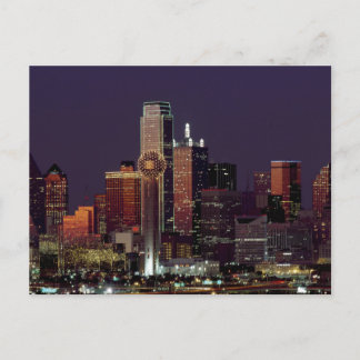 Postal Dallas Skyline de noche