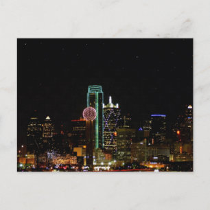 Postal Dallas Skyline de noche