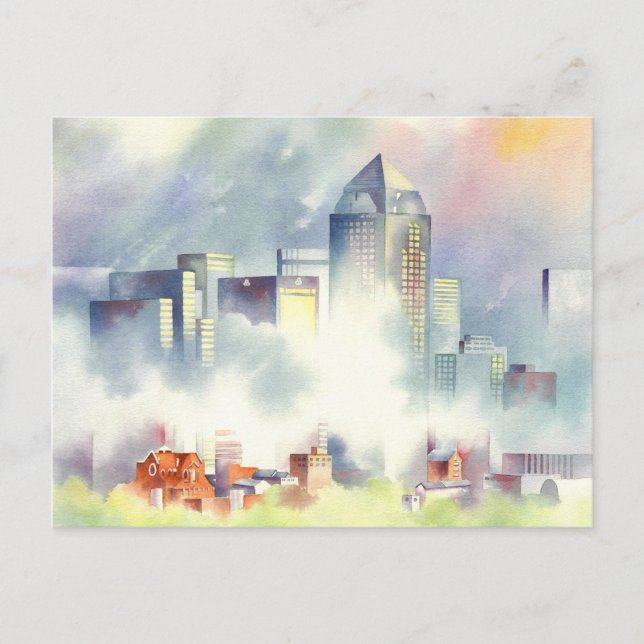 Postal "Dallas Skyline" Dramático Cityscape Por Scot Howd (Anverso)