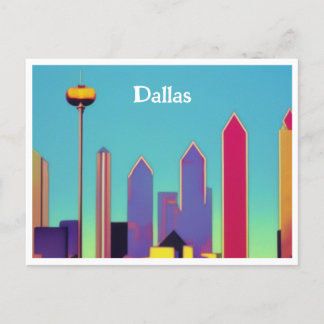 Postal Dallas Skyline Postcard