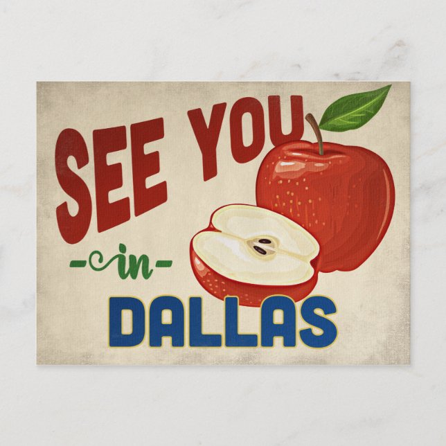 Postal Dallas Texas Apple - Viajes de época (Anverso)
