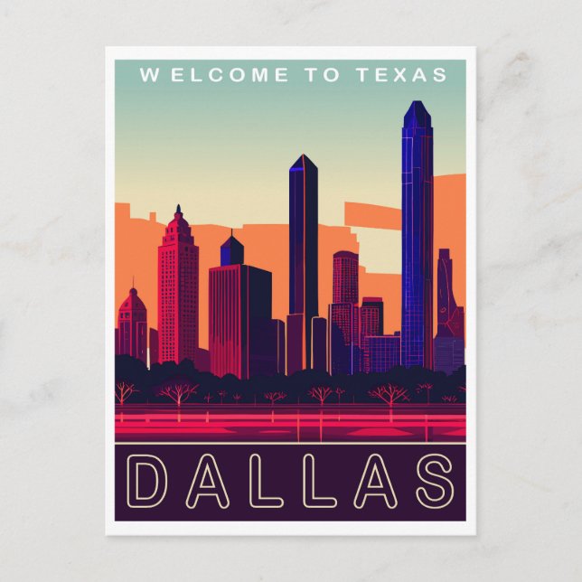 Postal Dallas, Texas, Viaje (Anverso)