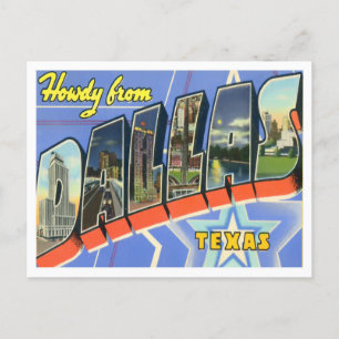Postal Dallas, Texas Vintage Big Letters