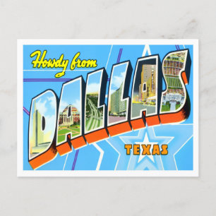 Postal Dallas, Texas Vintage Big Letters