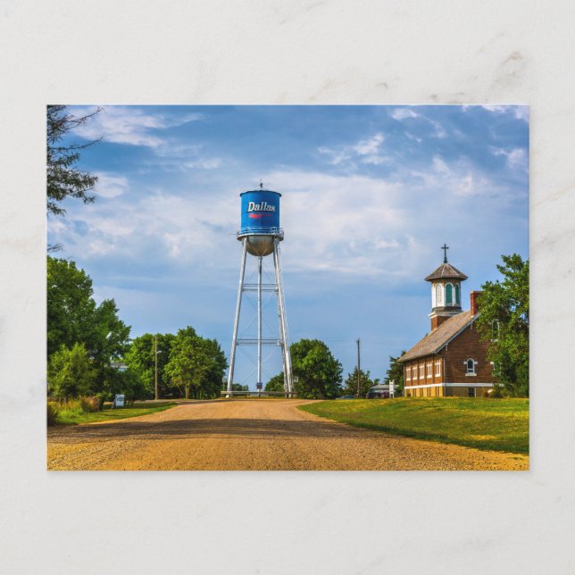 Postal Dallas, torre de agua del SD y museo (Anverso)