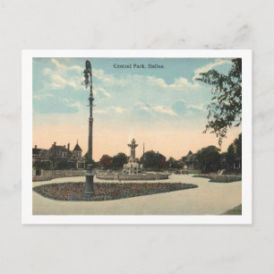 Postal Dallas TX, Central Park, 1910 con inspiración vint