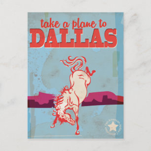 Postal Dallas Vintage Travel Poster